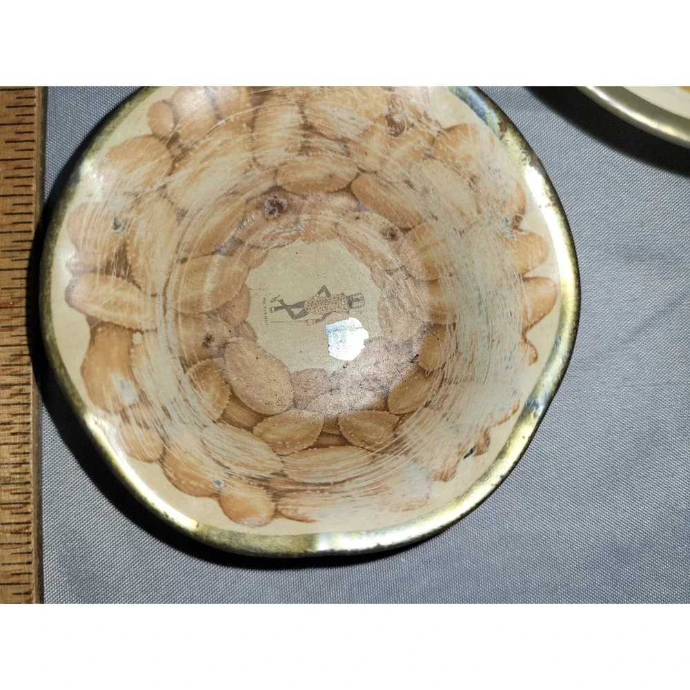 Vintage Planters Nuts Mr. Peanut Gold Tone Peanut Design 3-Piece Dish Set